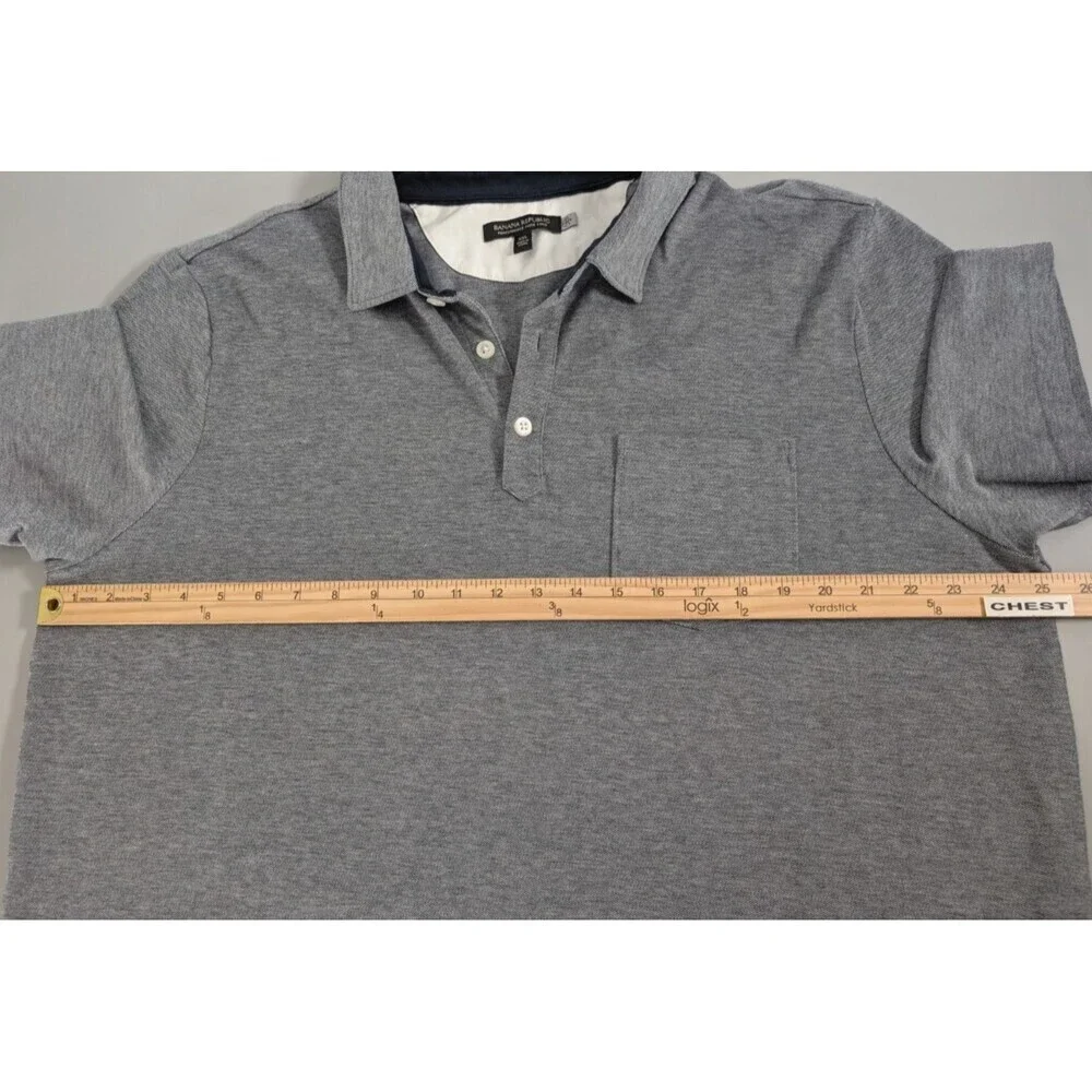 Banana Republic Polo Shirt Mens XXL Gray‎ Performance Pique Golf Outdoor Travel